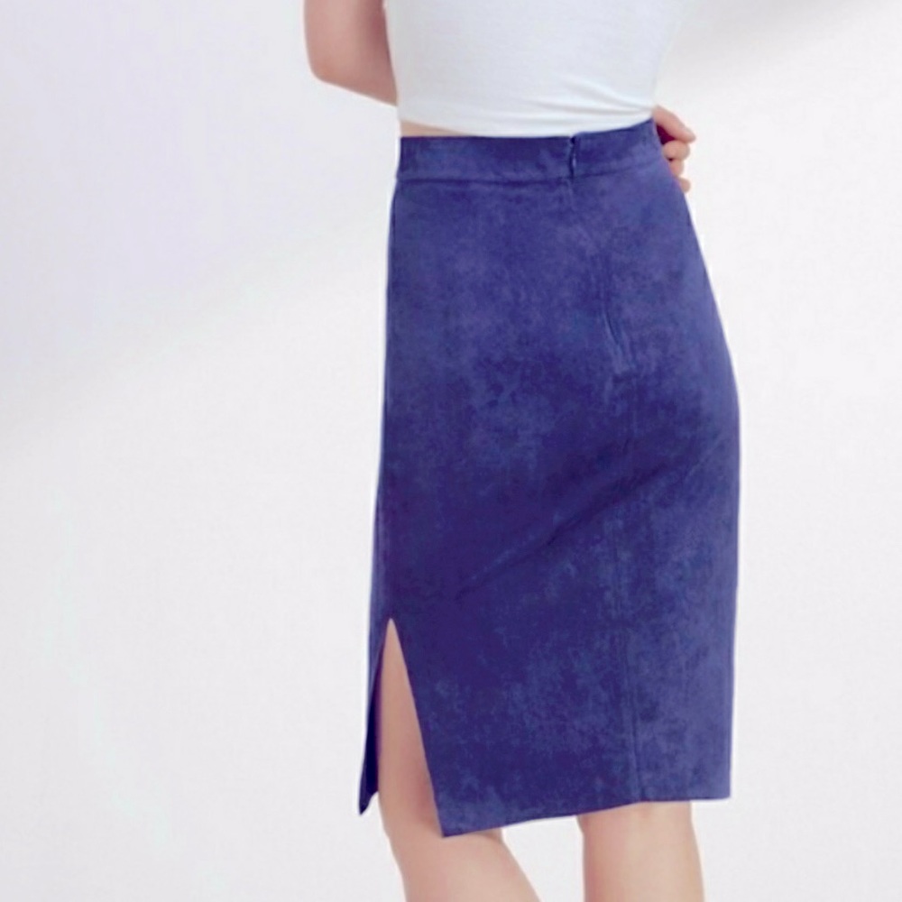 Wilfred Free Sz 0 Navy Lis Suede Skirt